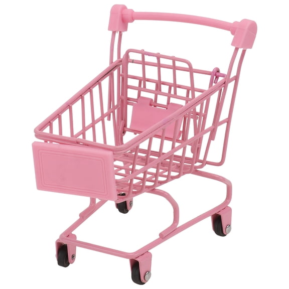 Topbathy 1Pack Cute Shopping Cart Mini Cart Toy Pink Iron Decoration Company Use