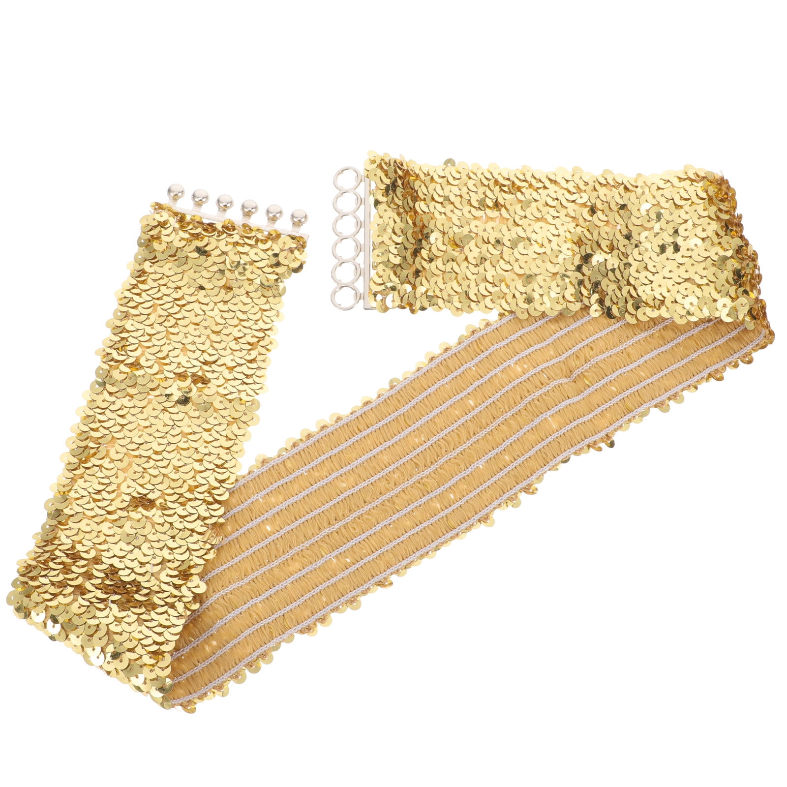 Topbathy 1Pack Golden Sequin Belt Wide Dress Belt Style Elastic Comfort for  Women Party Wedding 70x2.8in - Walmart.com