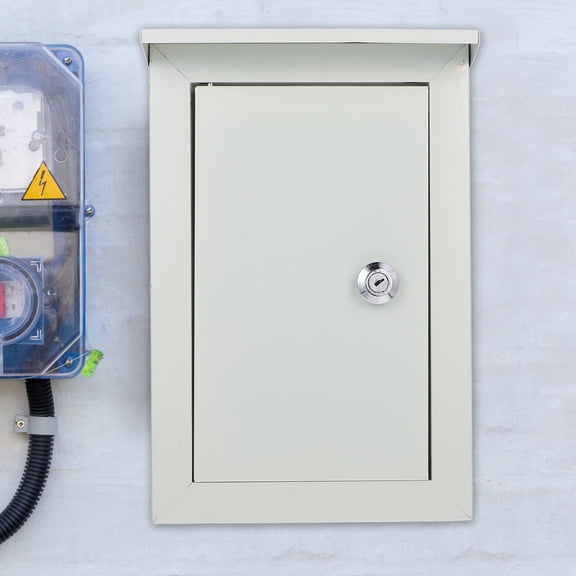 Topbathy Outdoor Cable Box Enclosure Metal Weatherproof Wall Access Panel for Home Use Beige