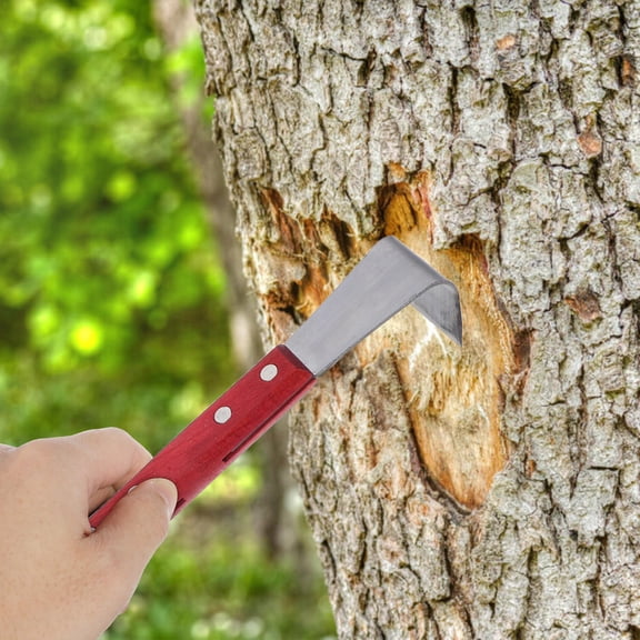Topbathy Bark Removal Tool Assorted Color Wooden Steel Handle Easy to Use Gardening