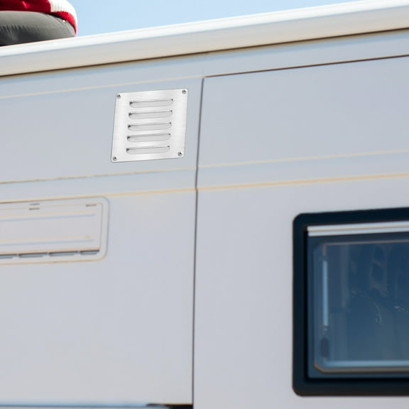 Topbathy Plated Silver Stainless Steel Boat Vent Cover Marine Air Louvered Flush Replacement