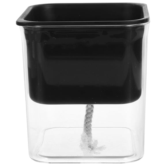 Topbathy Black Automatic Self-Watering Flower Pot with Modern Texture, Plastic Planter for Easy Daily Plant Care