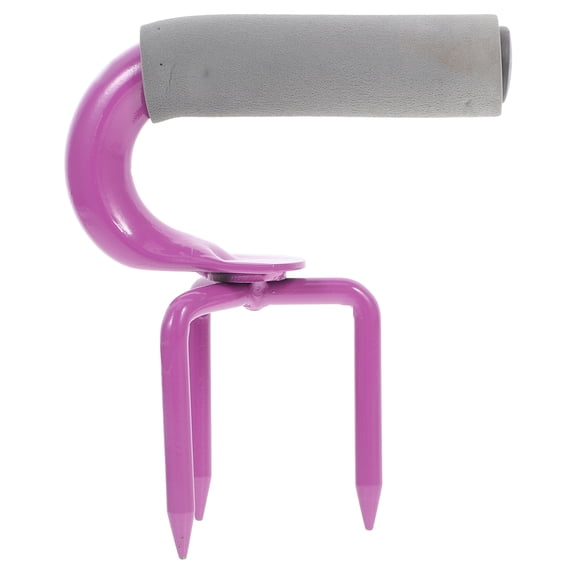 Topbathy Garden Earth Tiller Metal Hand Cultivator for Soil Loosening Violet