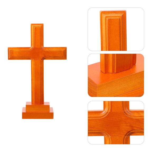 Topbathy Religion Table Decoration Small Wood Crosses Assorted Color Wooden Cross Ornament Home Decoration 1Pcs