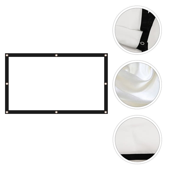 Topbathy Foldable Indoor Outdoor Projector Screen Lightweight Polyester Material for Easy Carrying