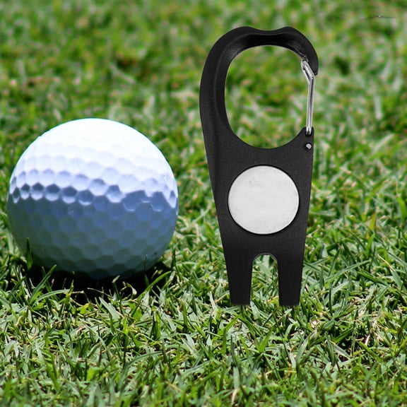 Topbathy Golf Divot Tool with Ball Marker Compact Metal Golf Accessory for Turf Repair and Outdoor Sports