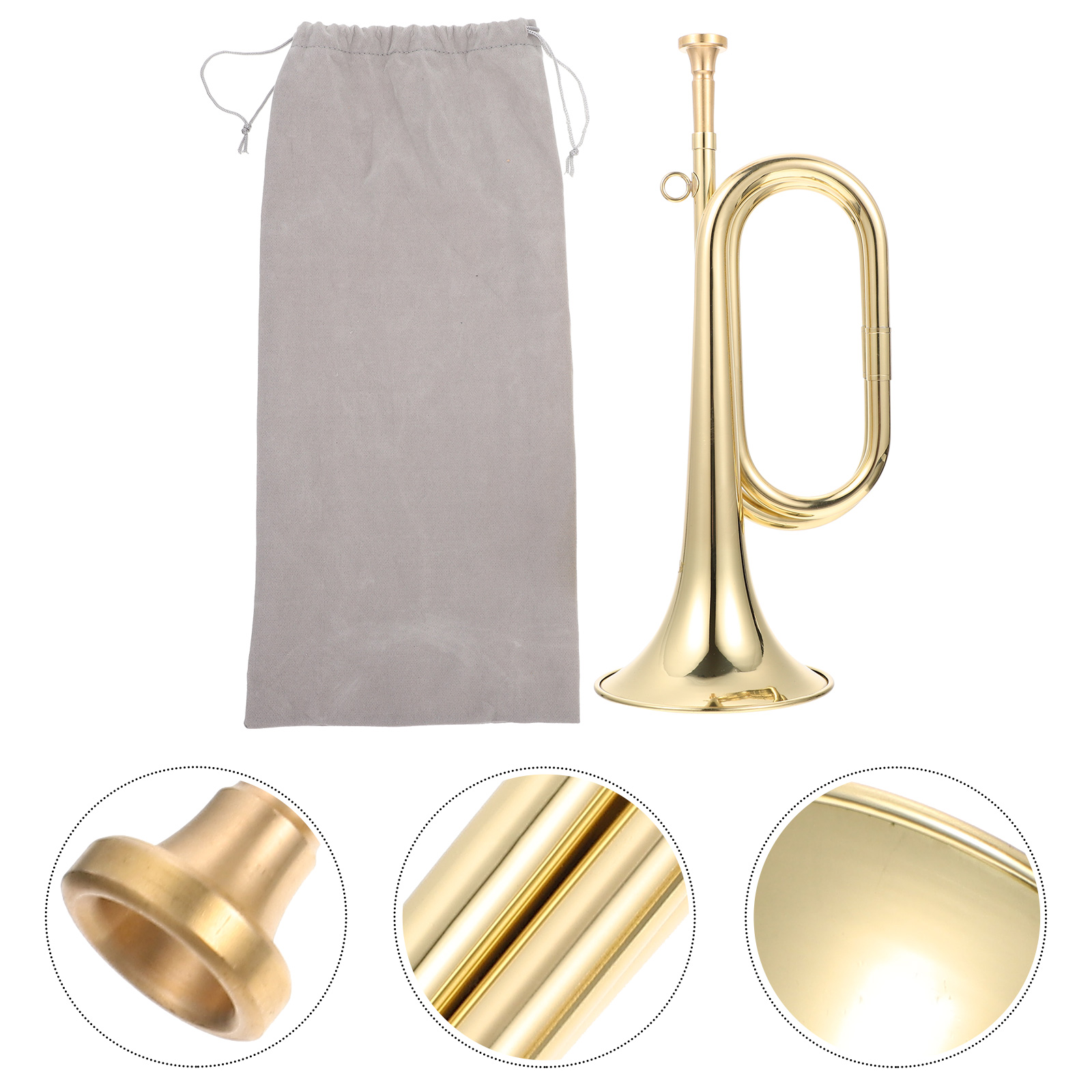 Topbathy Professional Brass Trumpet Bugle Set for Beginners Military Parade Band Set