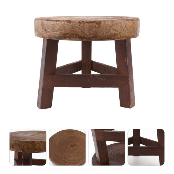 Topbathy 1Pc Wood Flower Rack Plant Stand Brown Wooden Plant Holder for Home Decor
