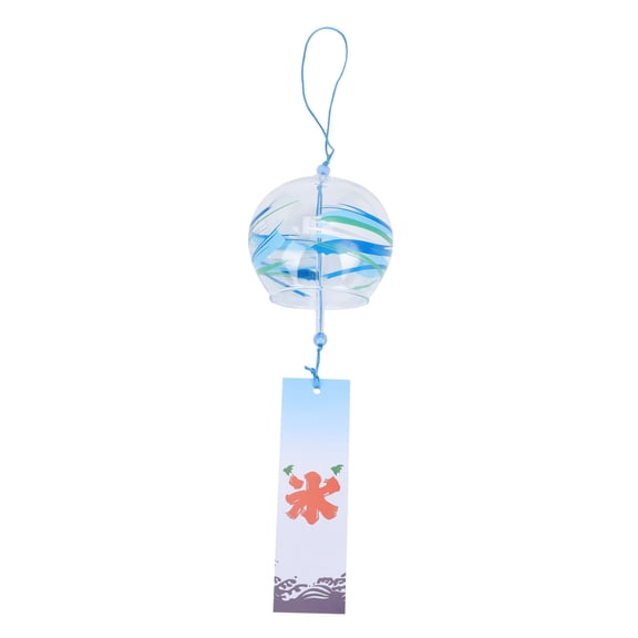 Topbathy Blue Glass Wind Bell Japanese Style Creative Decor for Festivals and Home 1Pc
