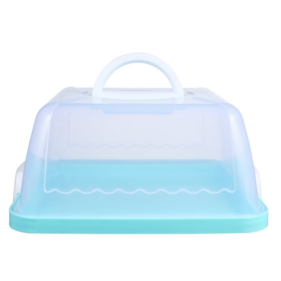 Topbathy 1Pc Blue Portable Cake Storage Box Plastic Food Preservation Carrier