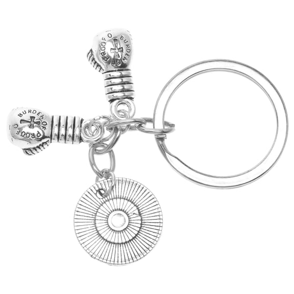 Topbathy 1Pc Boxing Glove Keychain Metal Key Ring Durable Electroplated Pendant for Keys and Accessories