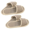 thumbnail image 1 of Topbathy Linen Anti Slip Indoor Home Slippers for Guests 2 Pairs 11.4in, 1 of 6