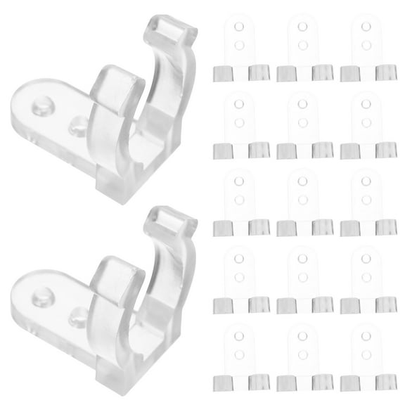 Topbathy Outdoor Rope Light Mounting Brackets Clear Rectangular 100Pcs Clips 200Pcs Screws