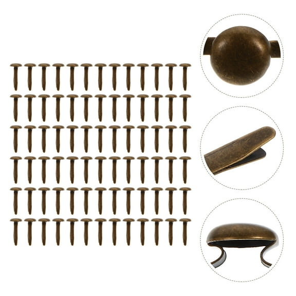 Topbathy 200Pcs Red Mini Brads Decorative Brads Dark Brown for Scrapbooking and Craft Projects