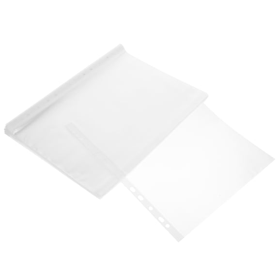 Topbathy 200Pcs File Protectors in Transparent Color PVC Material for Document Storage Home Use Back to School