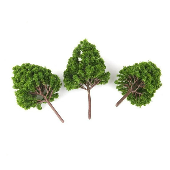 Topbathy 20Pcs Scenery Model Trees Plastic Green for Desk Display Living Room Decoration