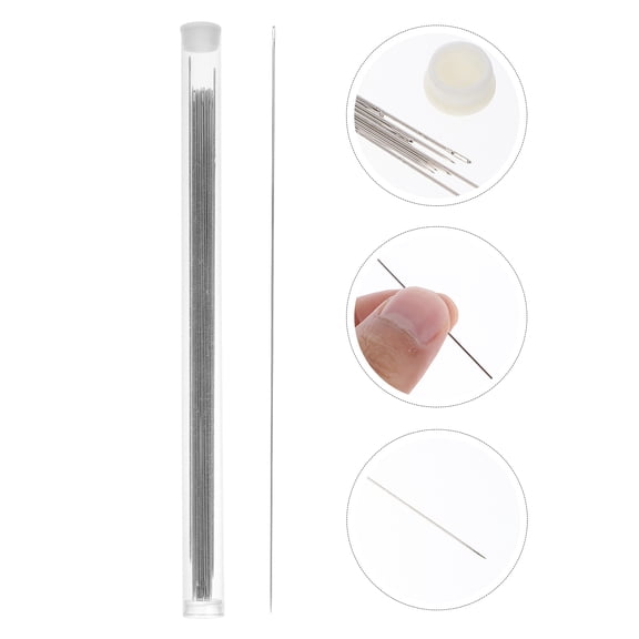 Topbathy 20Pcs Beading Needles Plated Silver Metal for Sewing and Artistic Crafting Projects