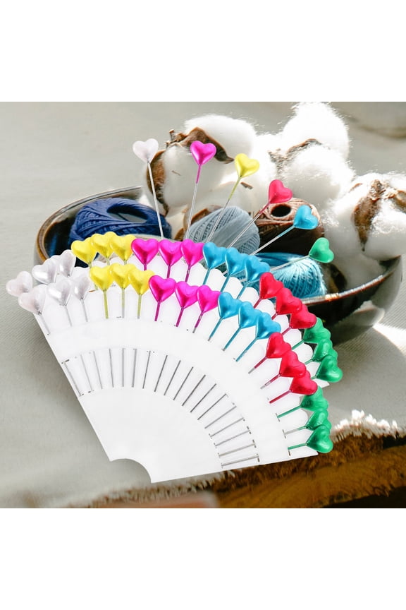 y 216Pcs Assorted Color Plastic and Steel Wire Straight Pins with Heart Shape Heads for Sewing and Diy Crafts