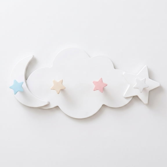 Topbathy 2-Pack White Plastic Wall Hooks Reusable Cute Rack for Kids Room, Kitchen, Bathroom Accessories