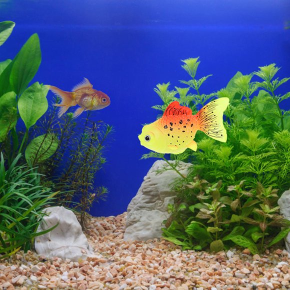 Topbathy 2Pcs Luminous Fish Tank Decoration Realistic Silica Fish for Nighttime Glow