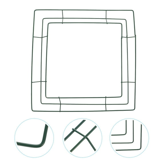 Topbathy 2Pcs Square Moss Wreath Wire Frames for Wreaths Holiday Crafts Home Decor