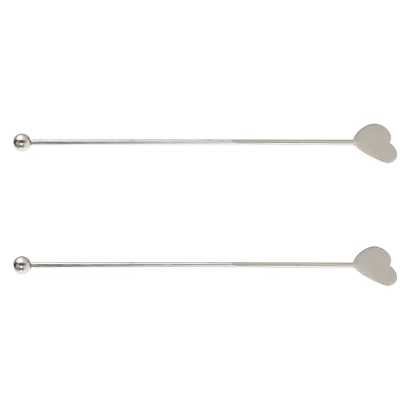 Topbathy 2Pcs Premium Stainless Steel Drink Stirrers for Unique Stylish Cocktail and Tea Mixing
