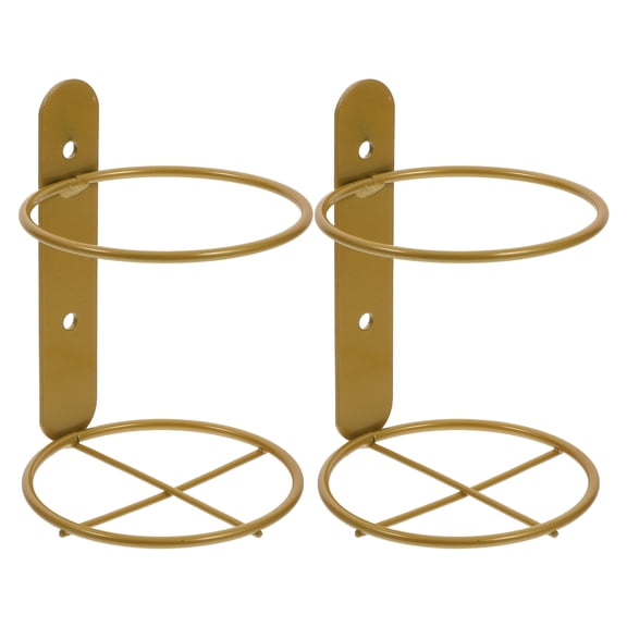Topbathy 2 Pcs Golden Iron Wall Mount Bottle Holder Wine Bottle Display for Home Bar and Organized Presentation