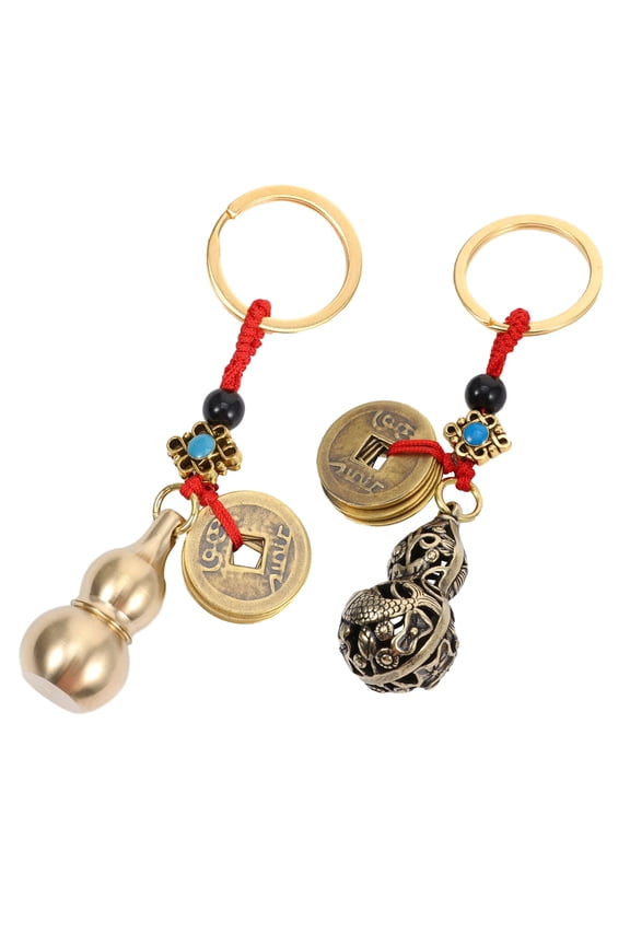 y gourd key chain Keychain Golden 2pcs Metal Fashion Accessory Daily Use