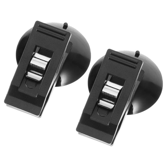 Topbathy 1Pair Black Car Clamp with PVC ABS Material for Secure Photo Memo and Parking Ticket Storage
