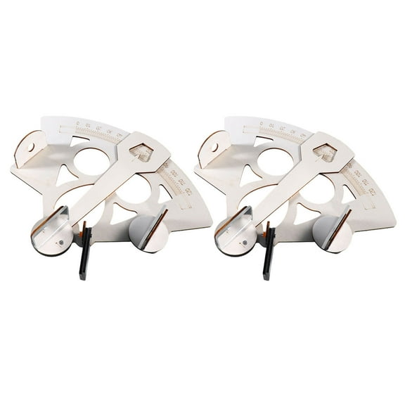 Topbathy 2Pcs Physics Toys Marine Navigation Tool Khaki Wood DIY Assembly Sextant Shape for Science Learning