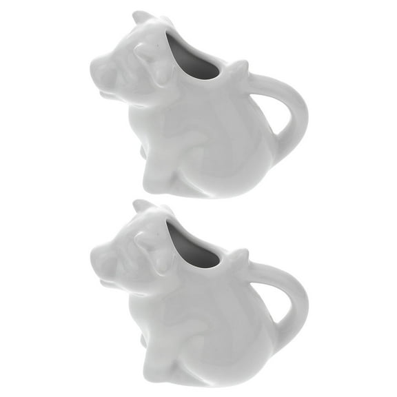 Topbathy Ceramic Syrup Pitcher for Dining Room White 2Pcs