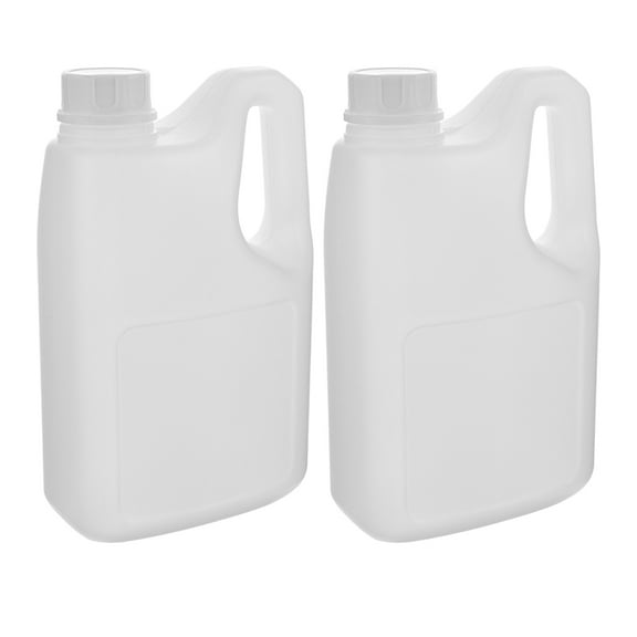 Topbathy 2pcs Empty Gallon Jugs With Caps White Plastic Liquid Storage Easy to Clean Commercial Use