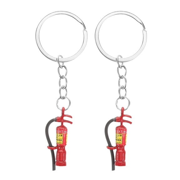 Topbathy 2-Pack Firefighter Keychain Set Metal Pendant Decorative Key Holder Charm Accessories