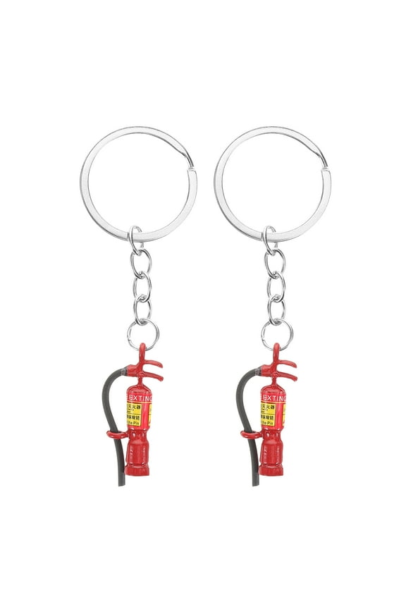 y 2Pcs Firefighter Keychain Pendant Metal Decorative Key Hanging Ornament