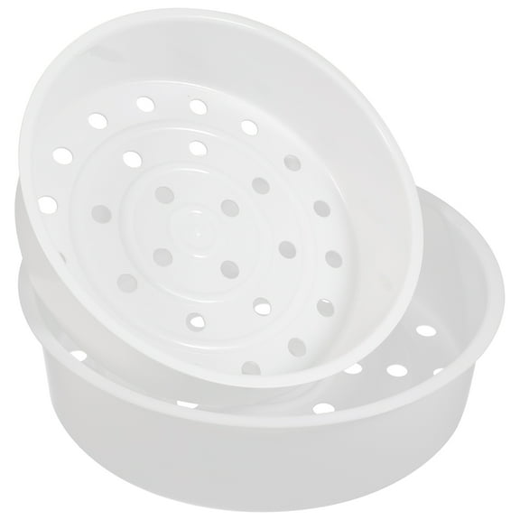 Topbathy 2Pcs White Plastic Steamer Basket for Home Kitchen Food Steaming Strainer with Even Heating and Quick Draining