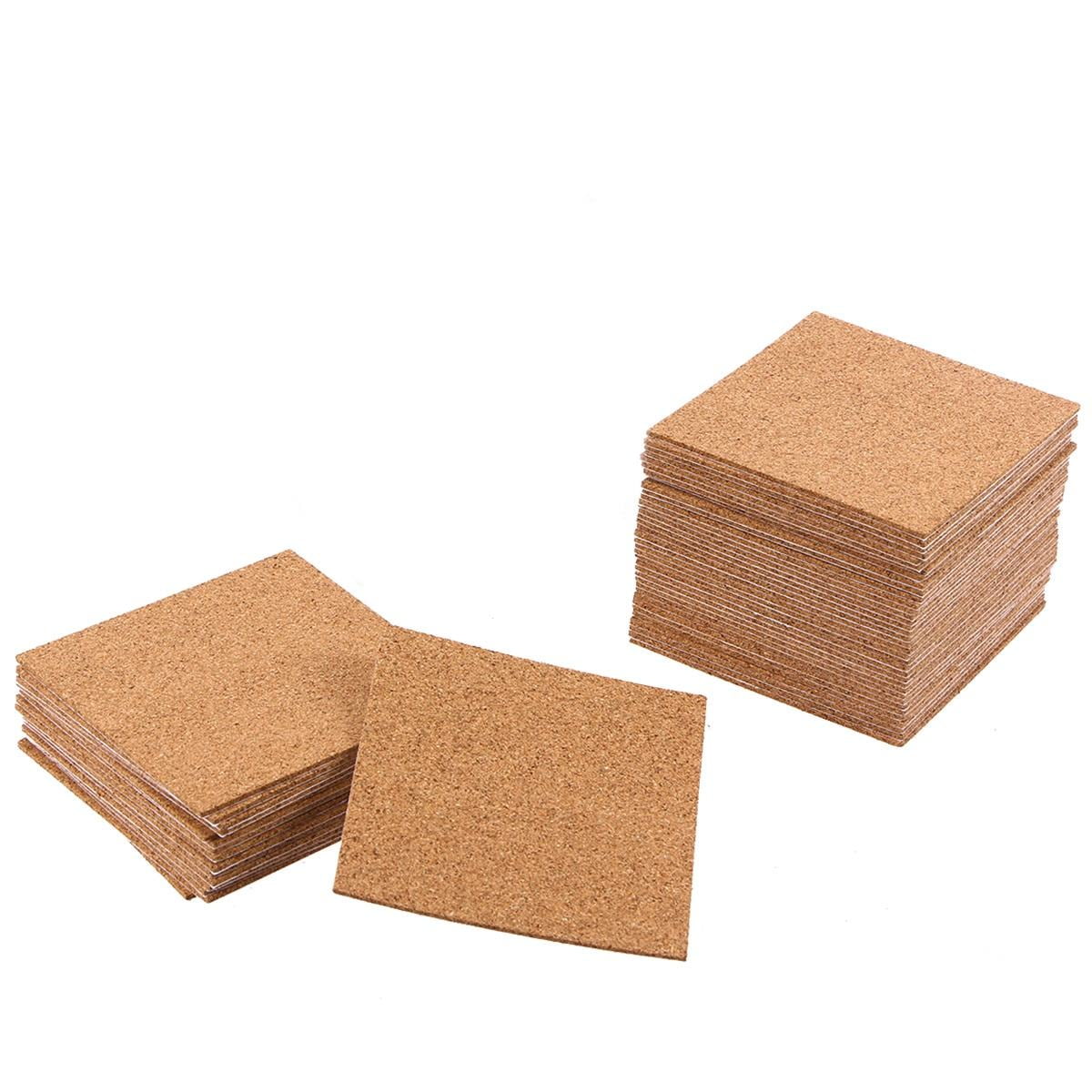 Topbathy 36Pcs Square Cork Tile for Diy Projects Pro Design Anti-Slip Surface Office Use