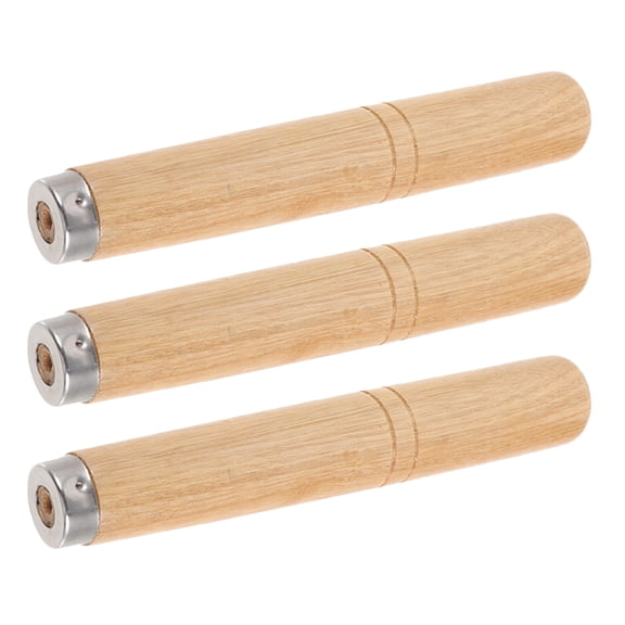 Topbathy 3Pcs Ergonomic Grip Spatula Handle With Wooden Replacement For Kitchen Use