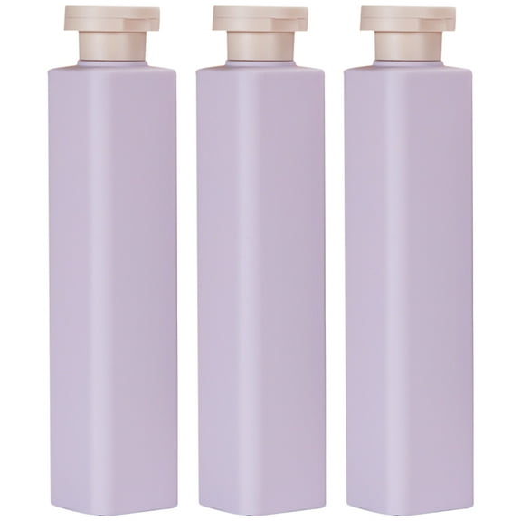 Topbathy 3Pcs Refillable Cosmetics Dispensing Bottles Violet PE Nylon Squeeze Travel Toiletry Containers