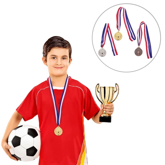Topbathy 3Pcs Reward Medal Set Assorted Color Zinc Alloy Sports Prize Awards for Competitions