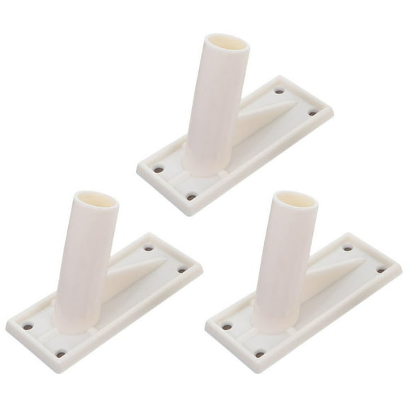 Topbathy 3Pcs Self Adhesive Flag Pole Bracket White Wall Mount Base for Seasonal Holiday Flags
