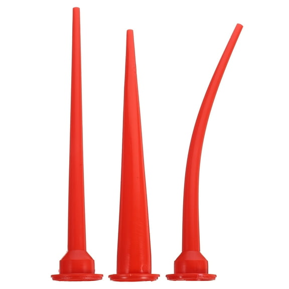Topbathy 3Pcs Caulking Tip Set with Red Soft Rubber Nozzles for Accurate Home Caulk Finishing