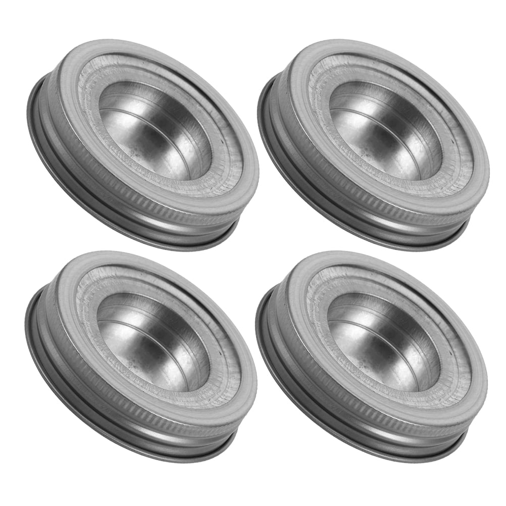 Topbathy 4 Inserts Metal Lids For Mason Jar Candle Storage Stainless ...