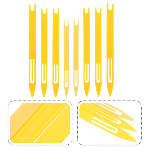 Topbathy 40Pcs Yellow Plastic Fishing Net Shuttles Durable Net Mending Needles Tool Kit for Netting Repair