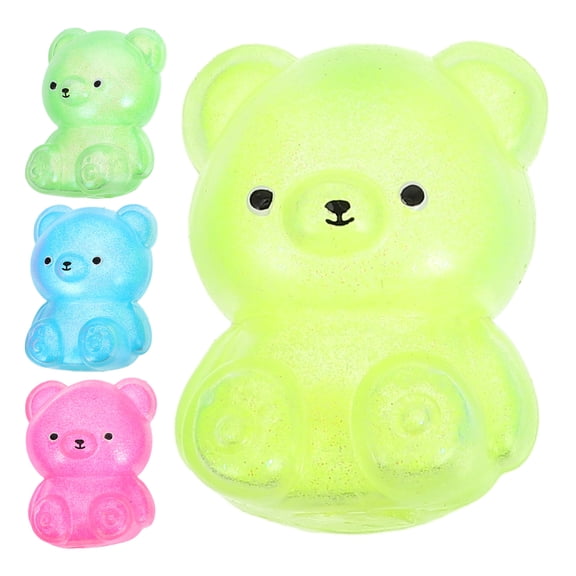 Topbathy 4Pcs Fidget Squishy Stress Relief Bear Squeeze Toys Tpr Assorted Use