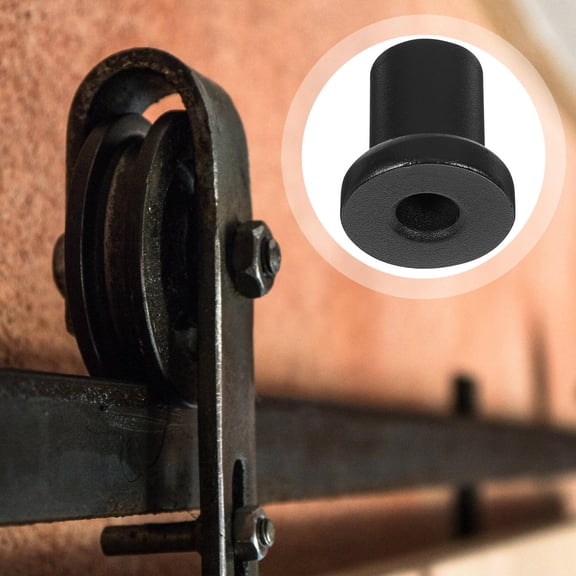 Topbathy 4Pcs Sliding Barn Door Track Spacers Carbon Steel Black for Reliable Wall Mounting and Smooth Operation