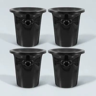 Topbathy 4Pcs Black Dual Ear Wine Dump Buckets Ideal for Wine Tasting Parties and Ice Storage