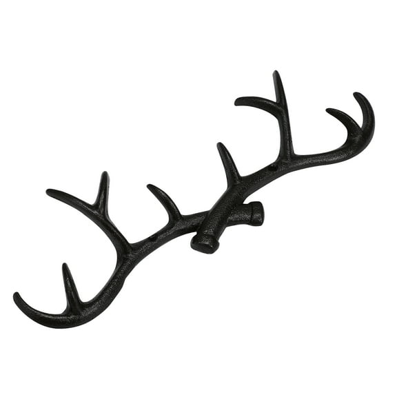 Topbathy Cast Iron Antler Hooks for Coats, Easy Install, Sturdy Design, Black Home Decor