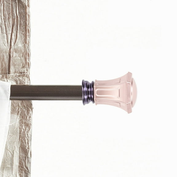 Topbathy 4Set Round Aluminium Alloy Curtain Rod Finials Rose Gold Pink For Home Decor Elegant Window Treatment