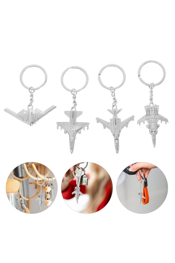 y 4-Pack Airplane Keychains Fighter Jet Hanging Charms Accessories for Car Keys, House Keys, and Everyday Use