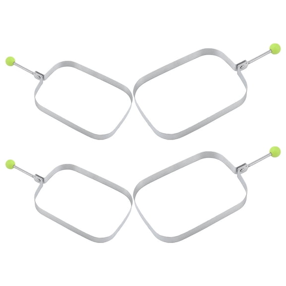 Topbathy 4Pcs Plated Silver Stainless Steel Baking Mold for Pancakes Omelettes and Layered Desserts Easy Demolding
